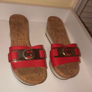 Orange and gold MK sandals